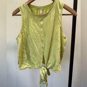 Lululemon | Crop Front Tie Top | Size 6 | Lime Green